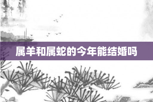 属羊和属蛇的今年能结婚吗