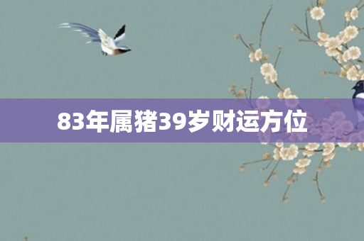 83年属猪39岁财运方位