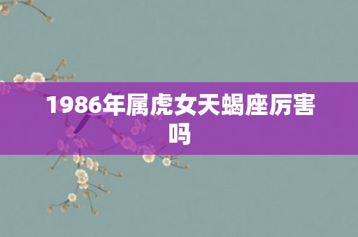 1986年属虎女天蝎座厉害吗