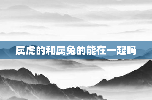 属虎的和属兔的能在一起吗