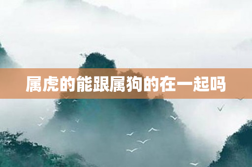 属虎的能跟属狗的在一起吗
