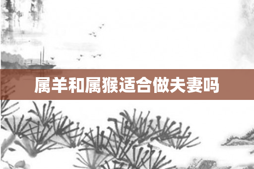 属羊和属猴适合做夫妻吗