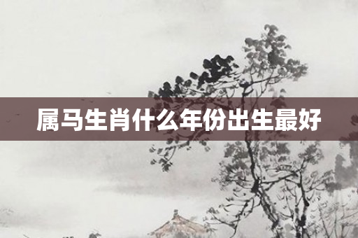 属马生肖什么年份出生更好