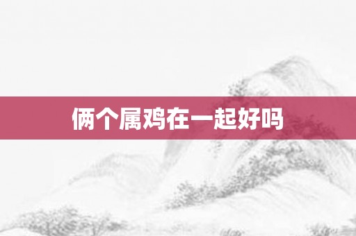 俩个属鸡在一起好吗