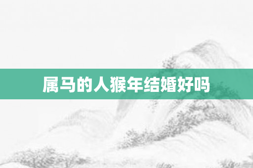 属马的人猴年结婚好吗