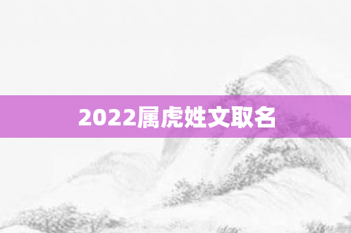 2022属虎姓文取名