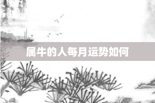 属牛的人每月运势如何