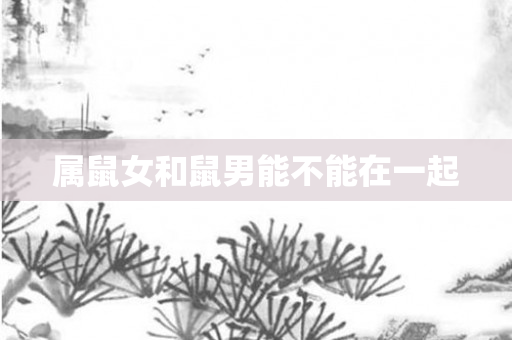 属鼠女和鼠男能不能在一起