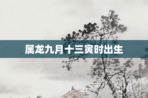属龙九月十三寅时出生