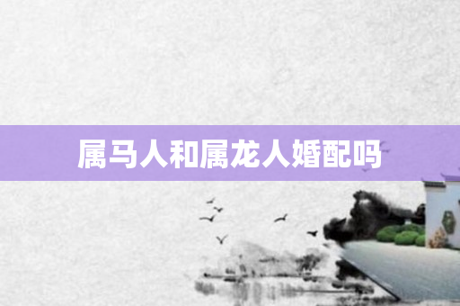 属马人和属龙人婚配吗