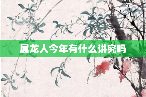 属龙人今年有什么讲究吗