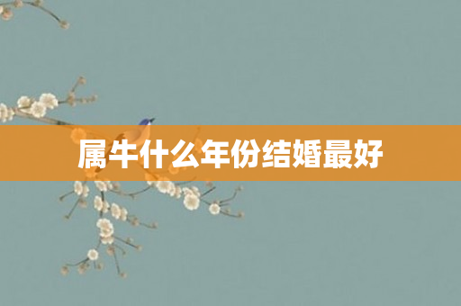 属牛什么年份结婚更好