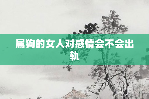 属狗的女人对感情会不会出轨