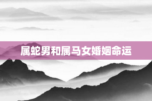 属蛇男和属马女婚姻命运