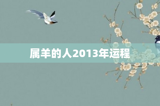 属羊的人2013年运程