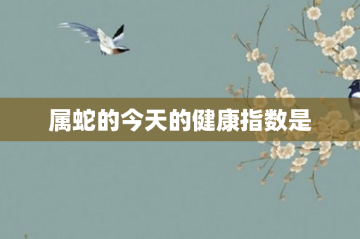属蛇的今天的健康指数是