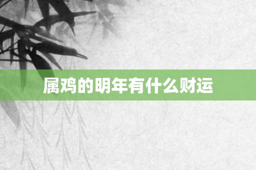 属鸡的明年有什么财运
