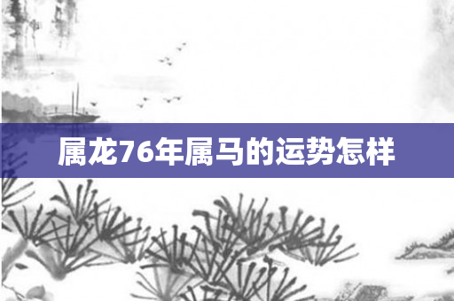 属龙76年属马的运势怎样