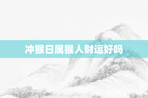 冲猴日属猴人财运好吗