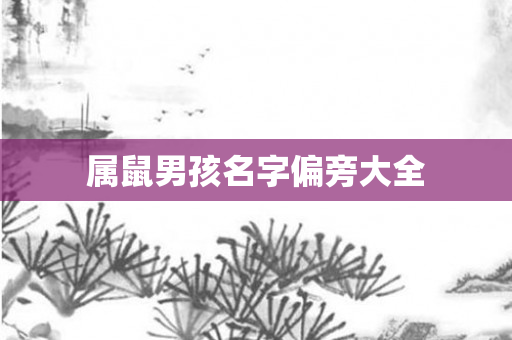 属鼠男孩名字偏旁大全