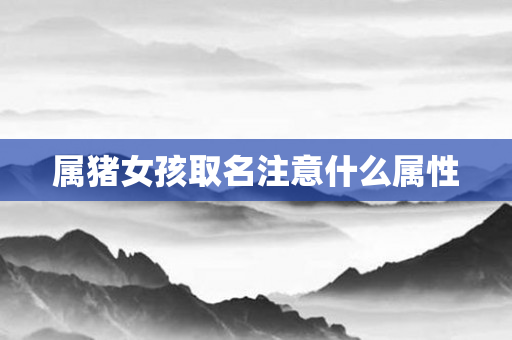 属猪女孩取名注意什么属性