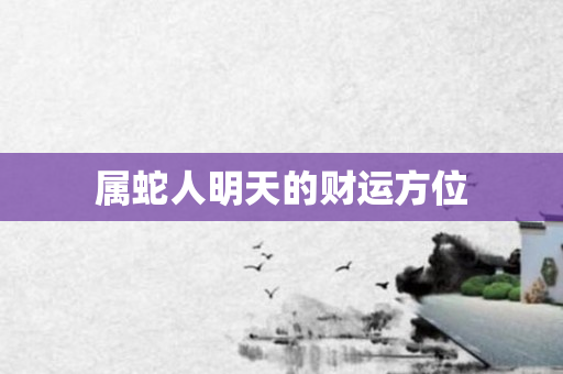 属蛇人明天的财运方位