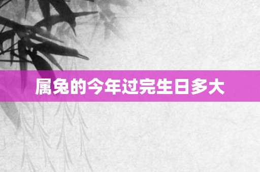 属兔的今年过完生日多大