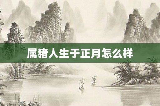 属猪人生于正月怎么样