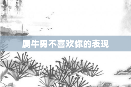 属牛男不喜欢你的表现