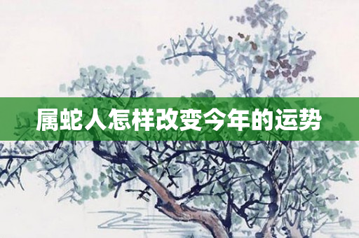 属蛇人怎样改变今年的运势