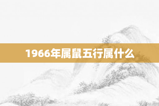 1966年属鼠五行属什么