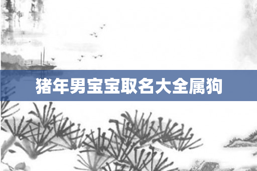 猪年男宝宝取名大全属狗