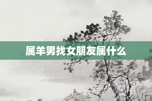 属羊男找女朋友属什么
