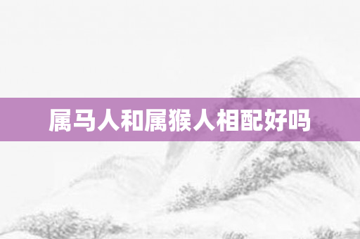 属马人和属猴人相配好吗