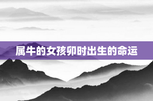 属牛的女孩卯时出生的命运