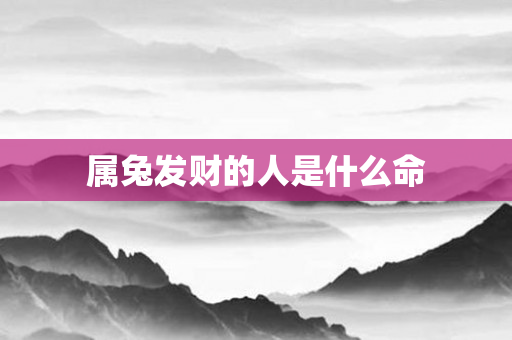 属兔发财的人是什么命
