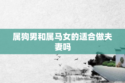 属狗男和属马女的适合做夫妻吗
