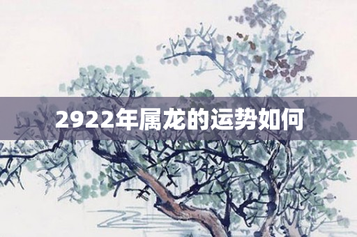 2922年属龙的运势如何