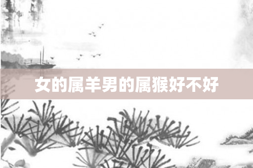 女的属羊男的属猴好不好