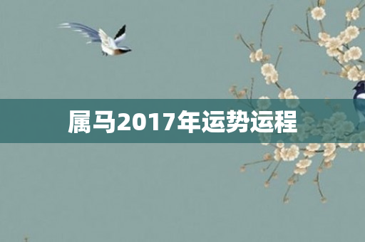 属马2017年运势运程
