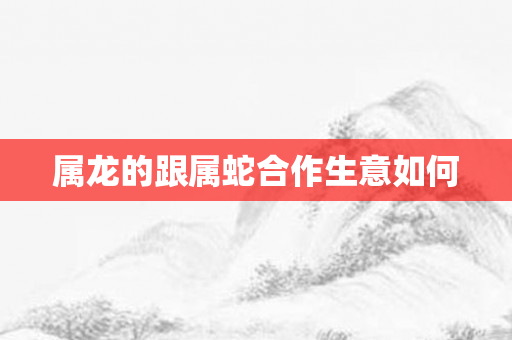 属龙的跟属蛇合作生意如何