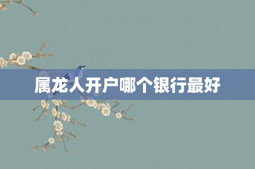 属龙人开户哪个银行更好