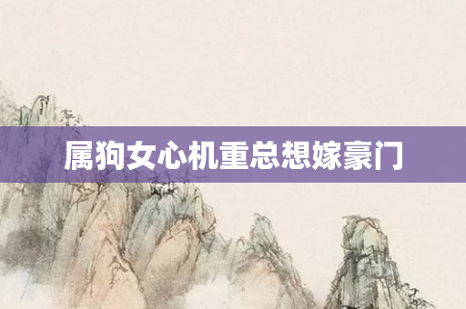 属狗女心机重总想嫁豪门