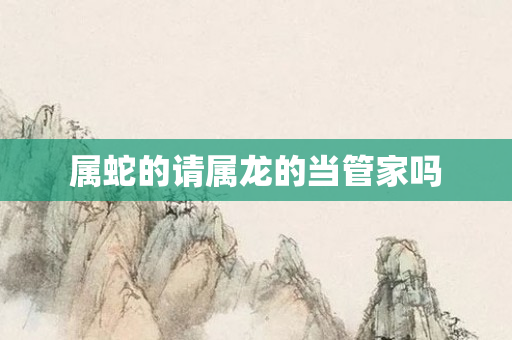 属蛇的请属龙的当管家吗