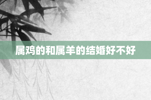 属鸡的和属羊的结婚好不好