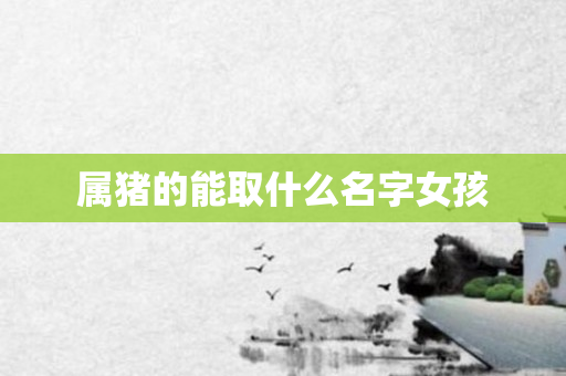 属猪的能取什么名字女孩