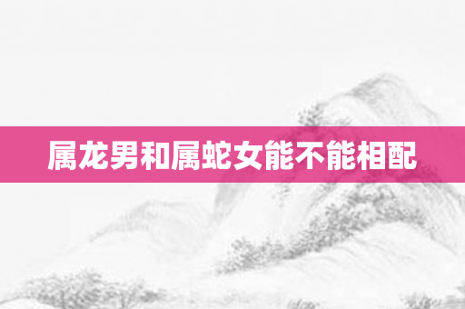 属龙男和属蛇女能不能相配