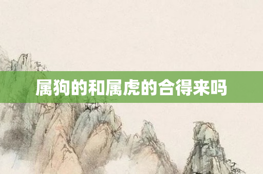 属狗的和属虎的合得来吗