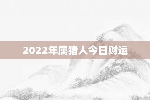 2022年属猪人今日财运