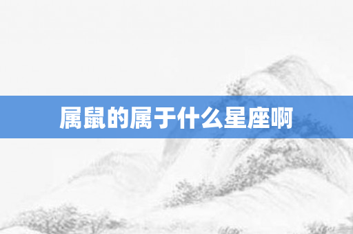 属鼠的属于什么星座啊